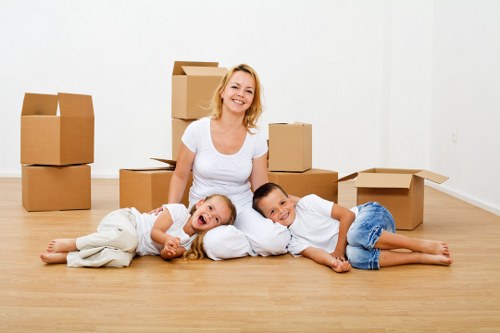 Professional man and van service in Swiss Cottage near residential buildings